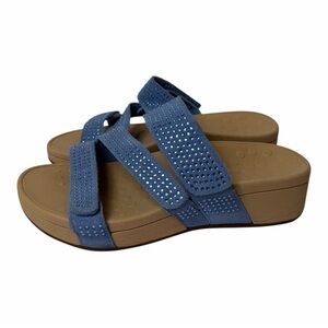 Vionic Alexis Blue Patent Sandals Women's Size 7 Comfort Orthotic